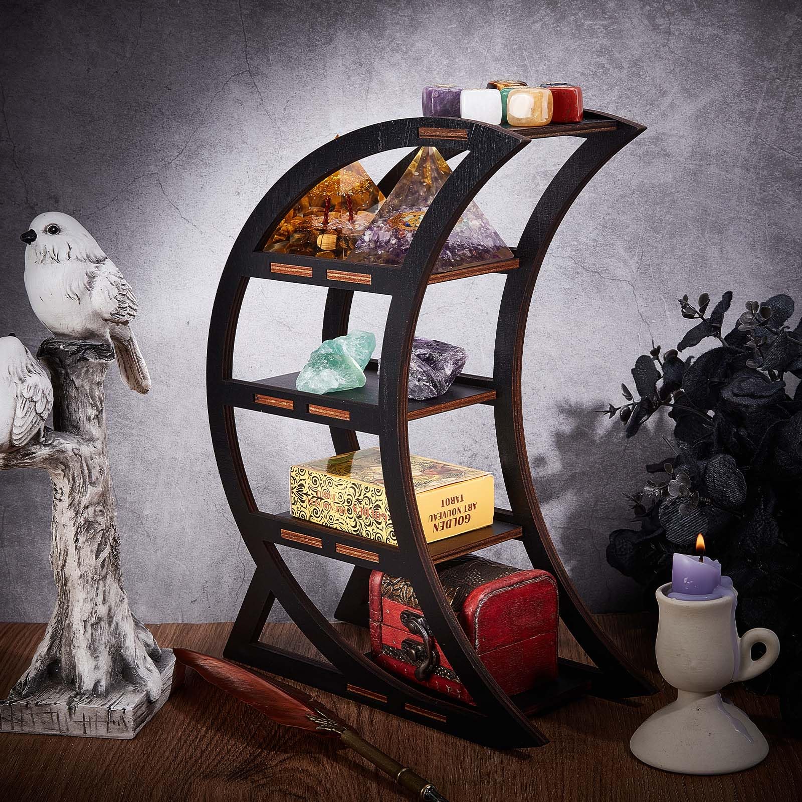 Amazon.com: CREATCABIN Moon Crystal Display Shelf Crystal Holder